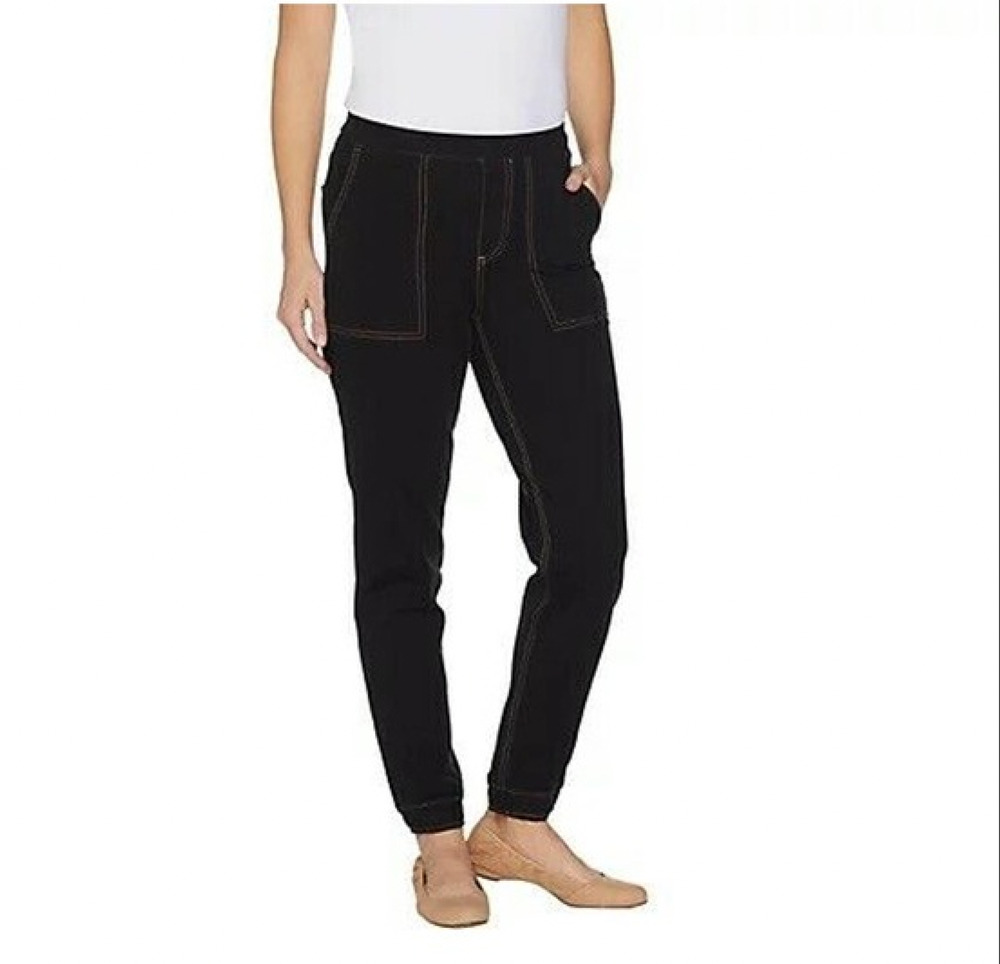 Denim & Co. Womens Comfy Knit Denim Pull On Joggers XXS Dark Blue NWOT